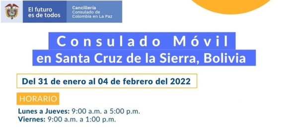 Consulado Móvil tendrá lugar en Santa Cruz del 31 de enero al 4 de febrero del 2022