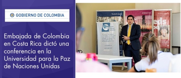 Embajada de Colombia en Costa Rica dictó una conferencia en la Universidad para la Paz 