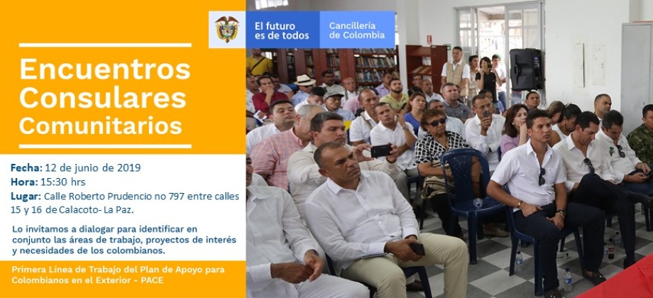 El Consulado en La Paz invita al Encuentro Consular Comunitario del próximo miércoles 12 de junio